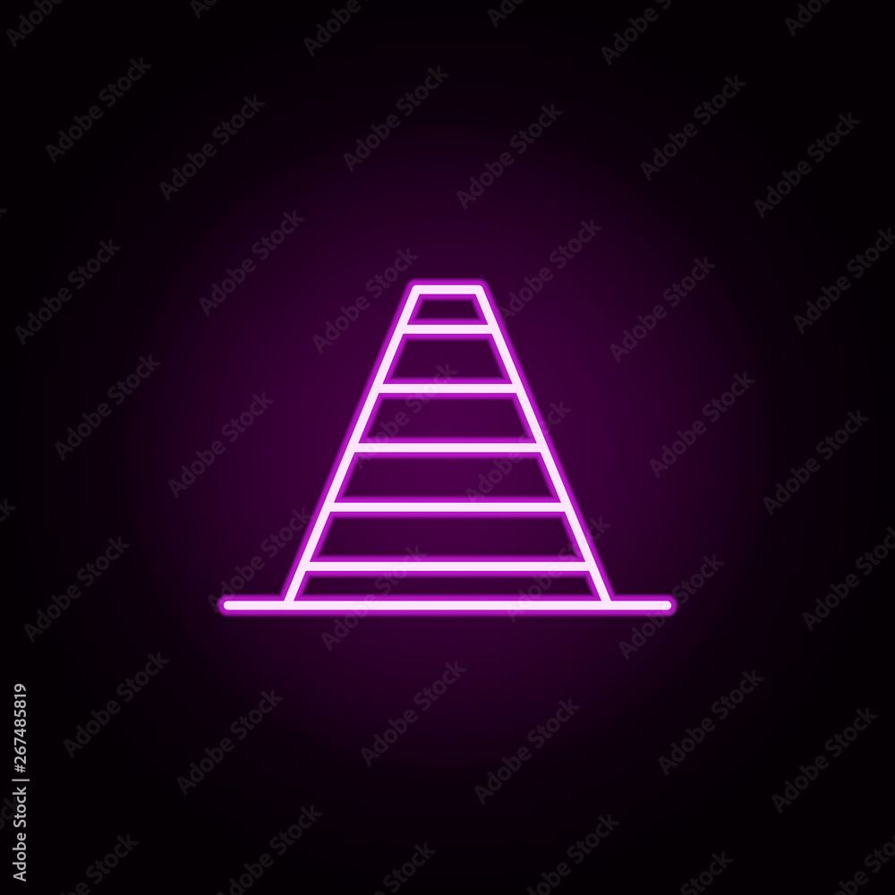 Poster cone neon icon. elements of architecture set. simple icon for websites, web design, mobile app, info