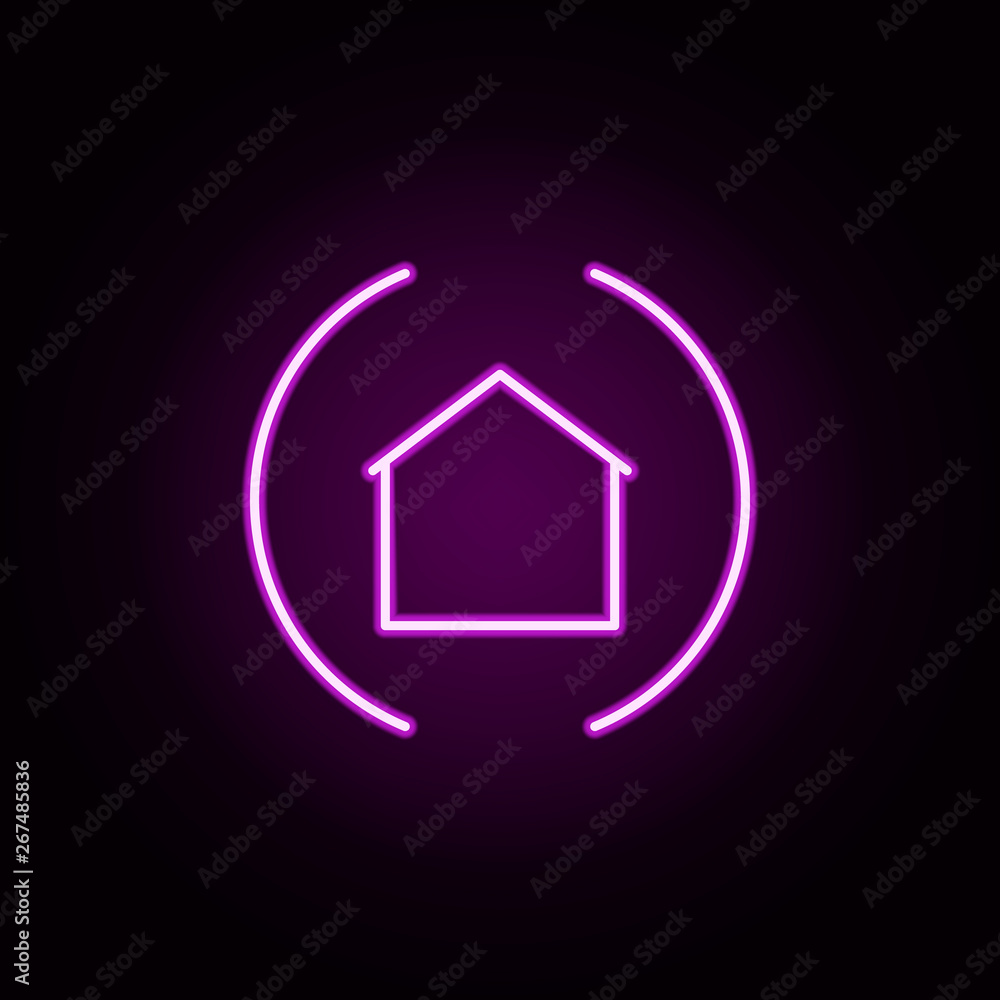Poster house neon icon. elements of architecture set. simple icon for websites, web design, mobile app, inf