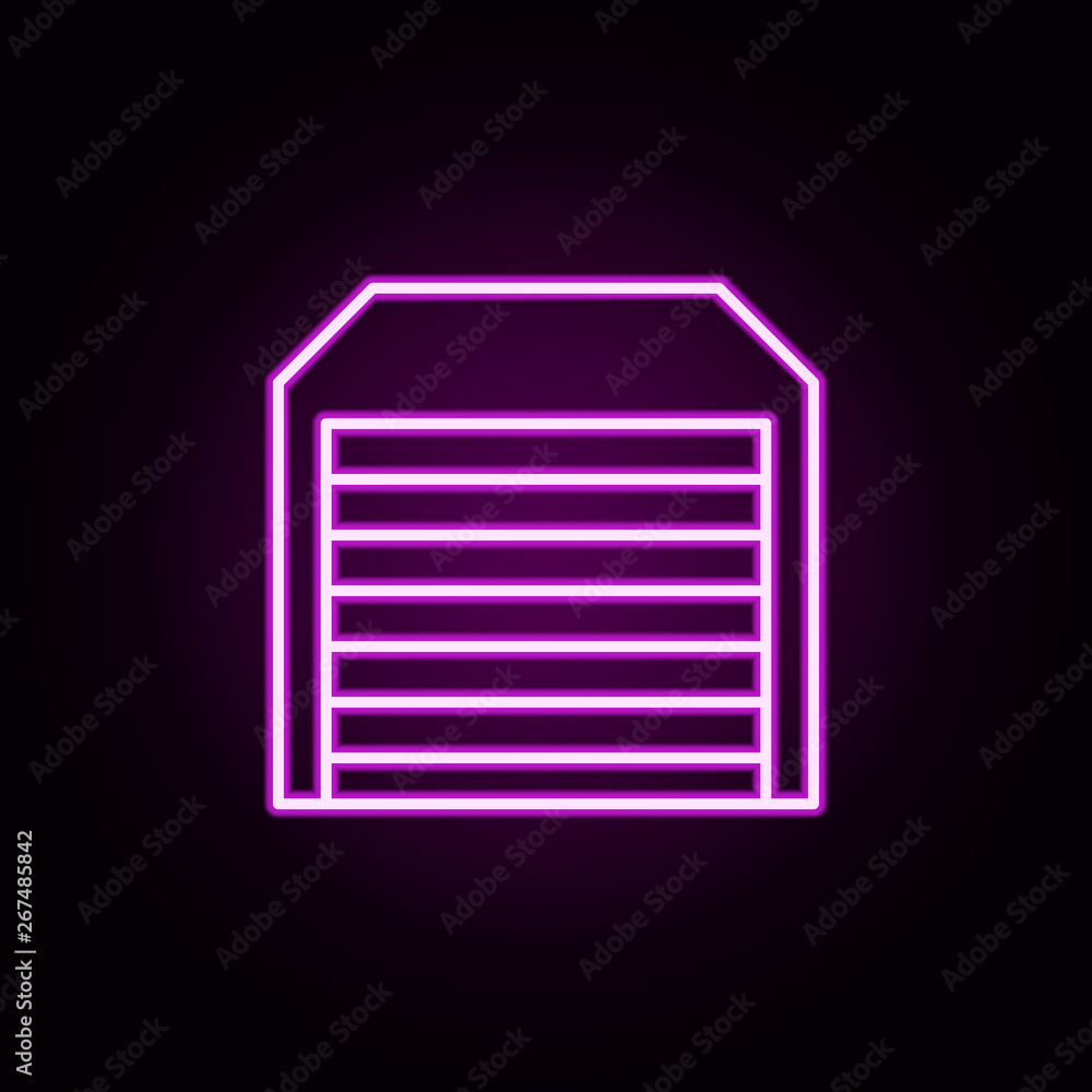 Poster garage neon icon. elements of architecture set. simple icon for websites, web design, mobile app, in