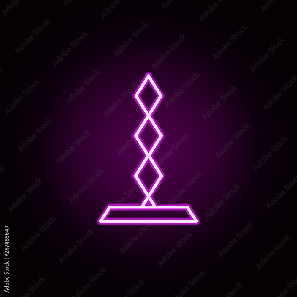 Poster dancrat neon icon. elements of architecture set. simple icon for websites, web design, mobile app, i