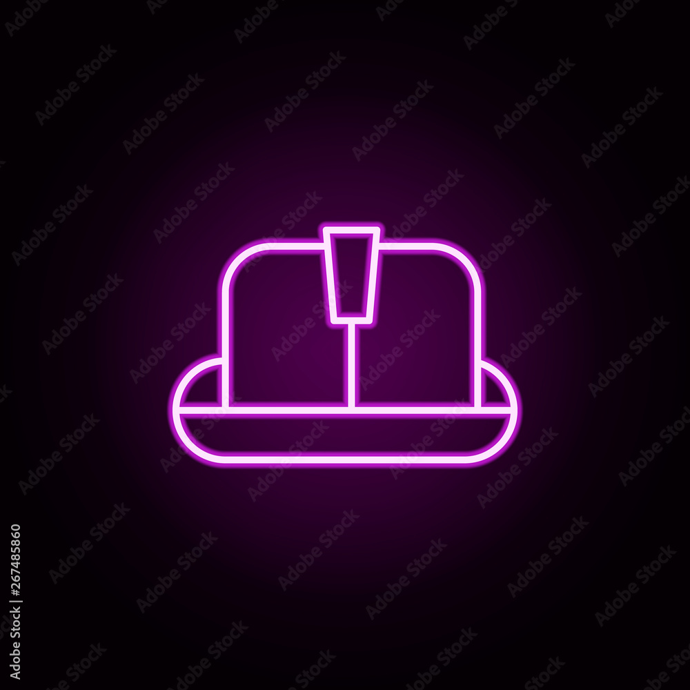 Poster helmet neon icon. elements of architecture set. simple icon for websites, web design, mobile app, in