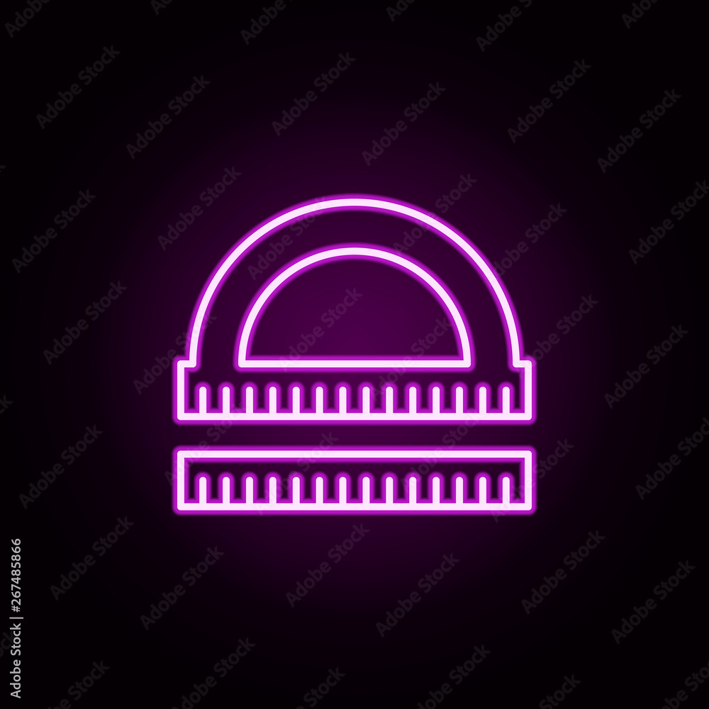 Poster rulers neon icon. elements of architecture set. simple icon for websites, web design, mobile app, in