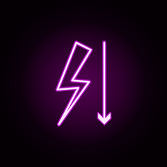 little tension neon icon. Elements of arrow and object set. Simple icon for websites, web design, mobile app, info graphics