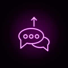 comments growth neon icon. Elements of arrow and object set. Simple icon for websites, web design, mobile app, info graphics