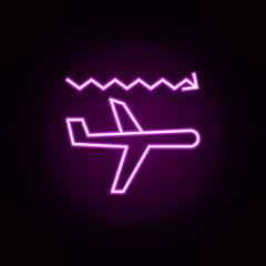 airplane turbulence neon icon. Elements of arrow and object set. Simple icon for websites, web design, mobile app, info graphics