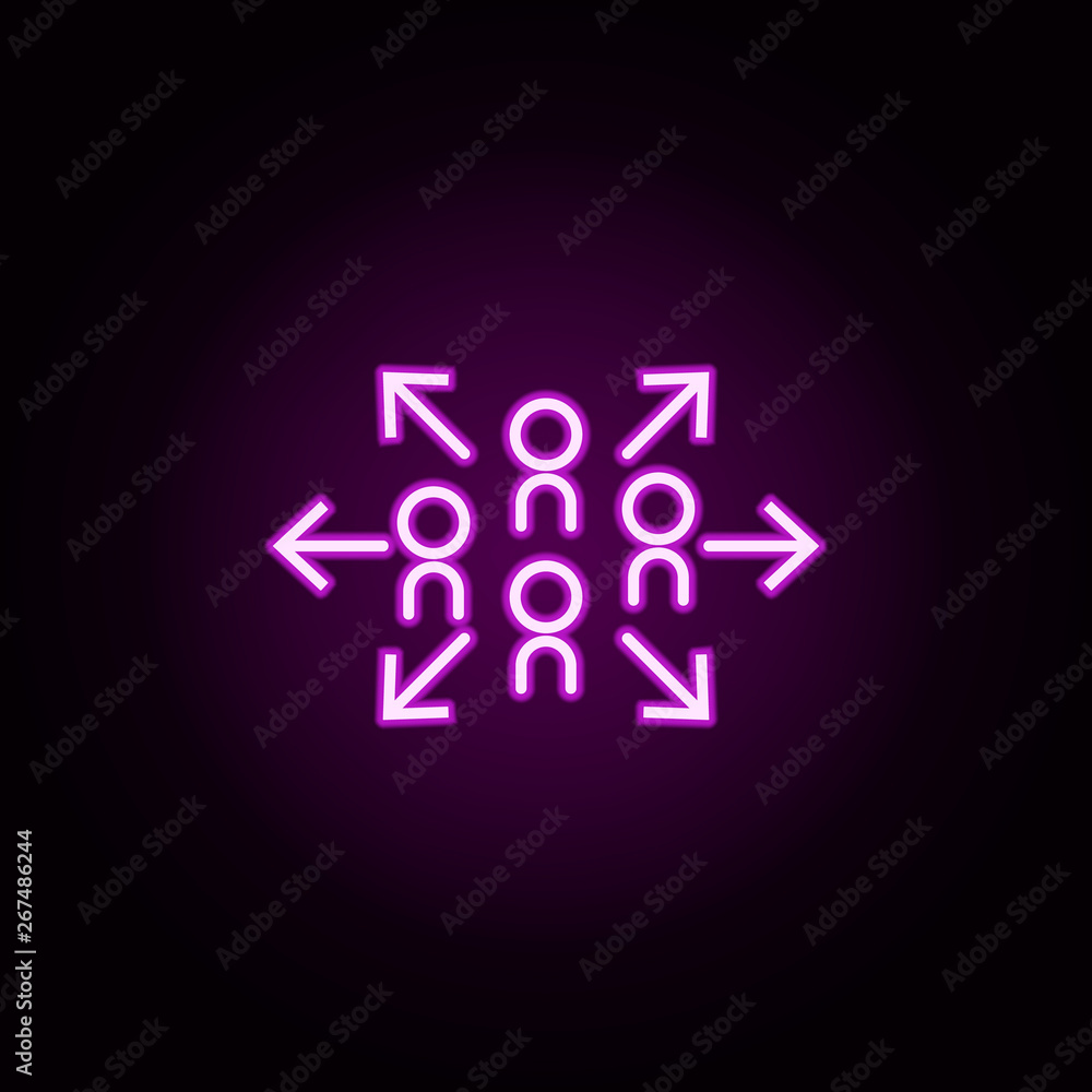 Poster break up neon icon. elements of arrow and object set. simple icon for websites, web design, mobile a
