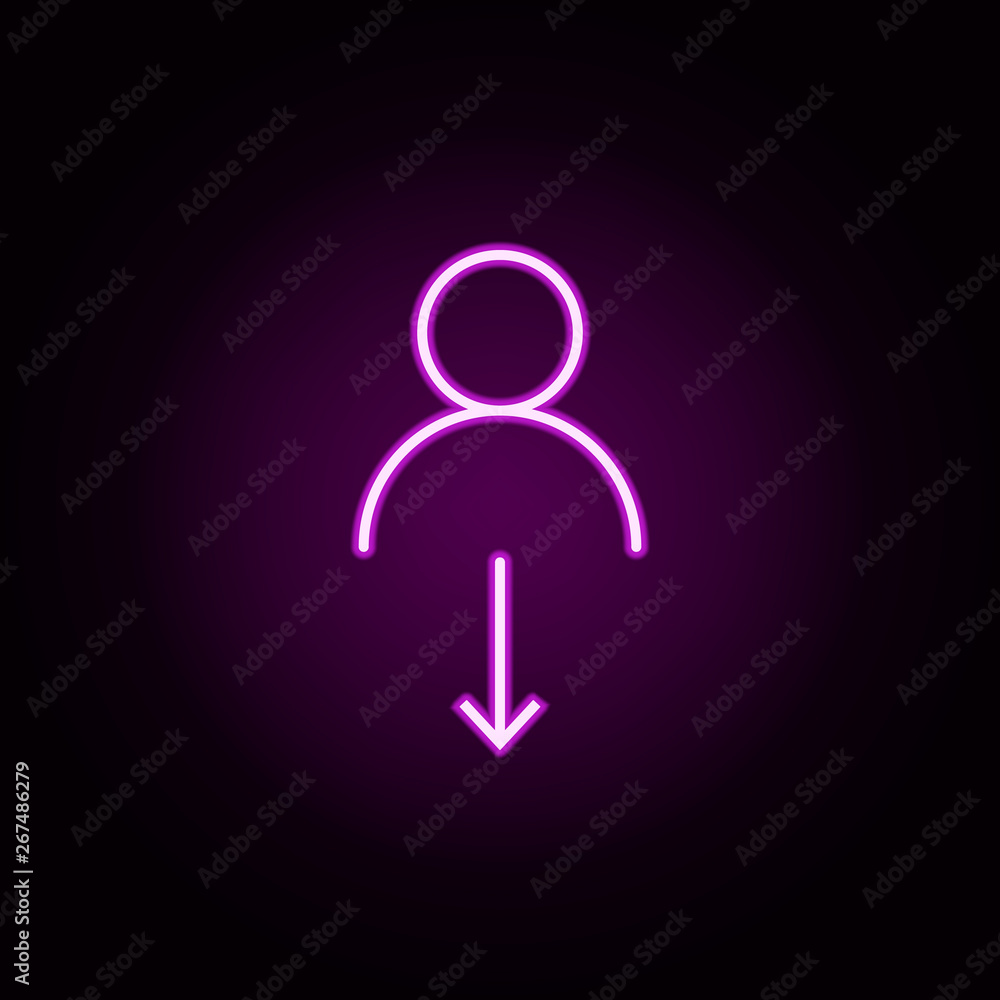 Poster team new employee neon icon. elements of arrow and object set. simple icon for websites, web design,