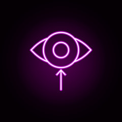 eye fall observed neon icon. Elements of arrow and object set. Simple icon for websites, web design, mobile app, info graphics