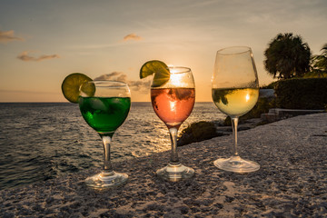 Cocktails at sunset Views around the Caribbean Island of Curacao
