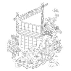 japanese colouring page