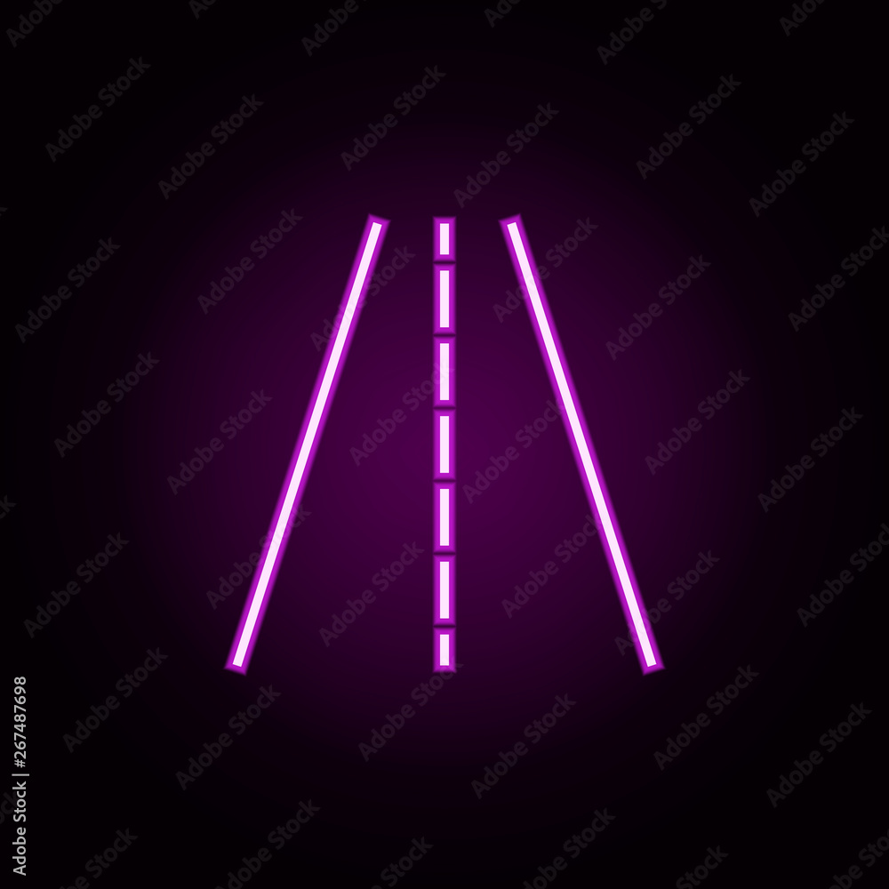 Poster road neon icon. elements of auto workshop set. simple icon for websites, web design, mobile app, inf