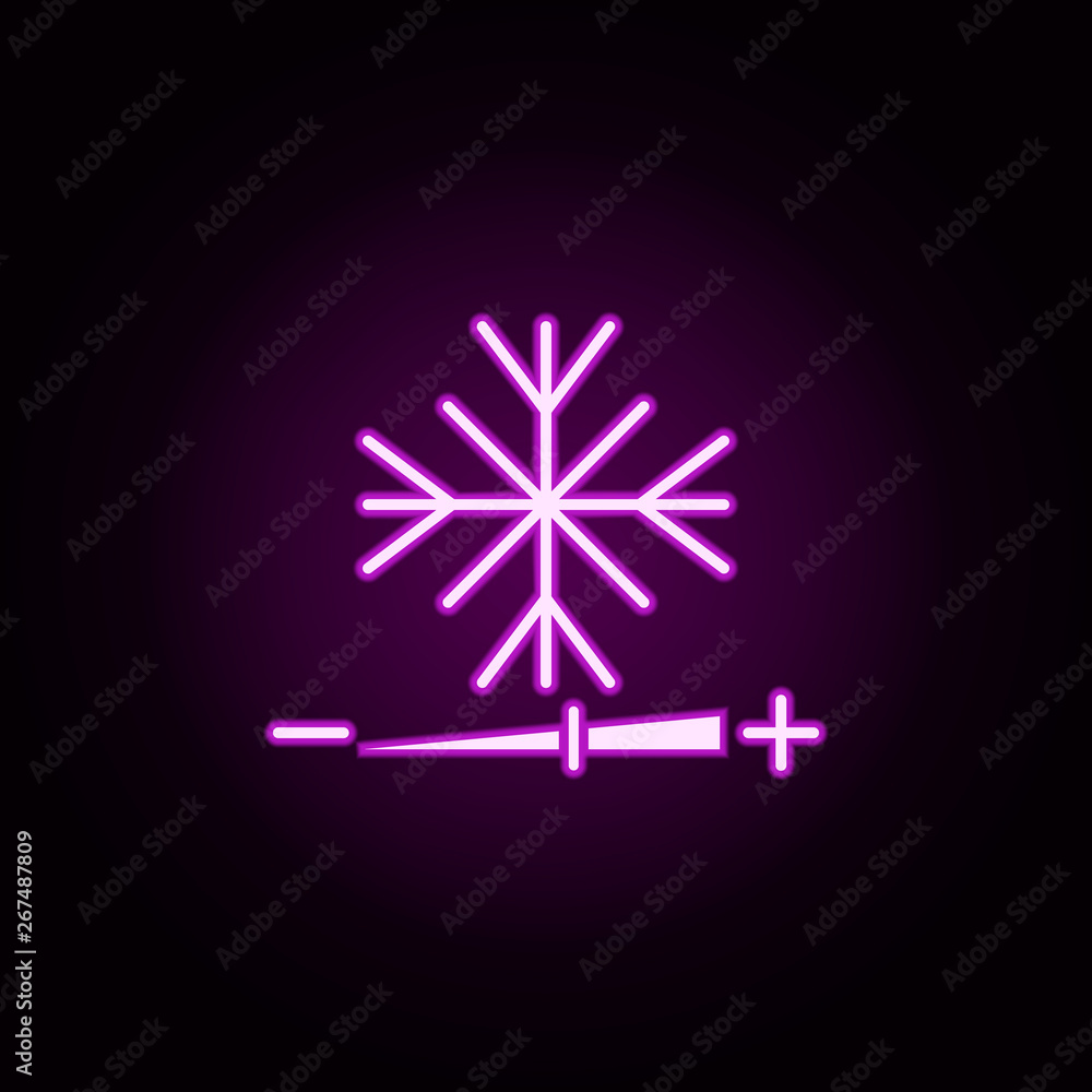 Poster auto temperature neon icon. elements of auto workshop set. simple icon for websites, web design, mob
