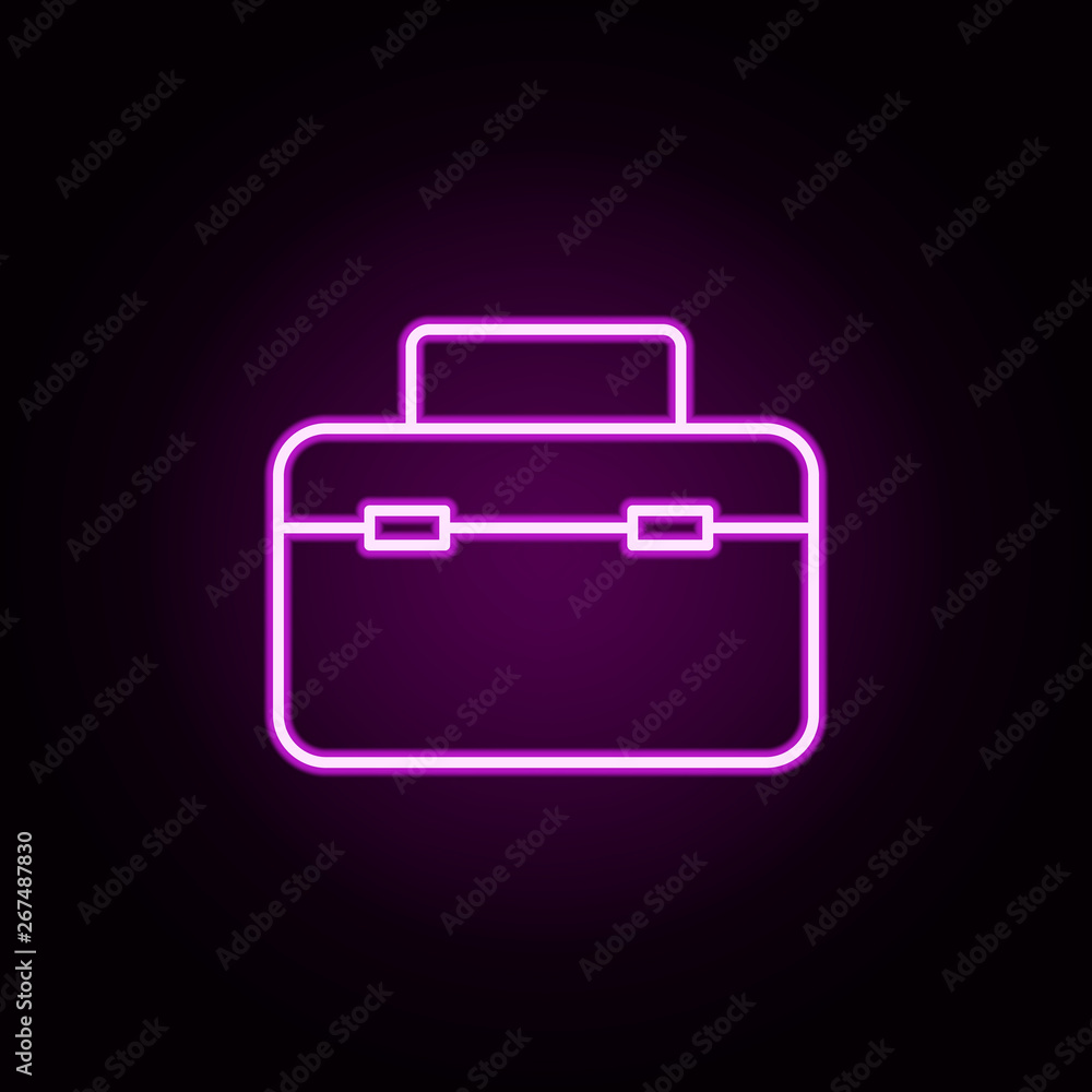 Poster garage box neon icon. elements of auto workshop set. simple icon for websites, web design, mobile ap