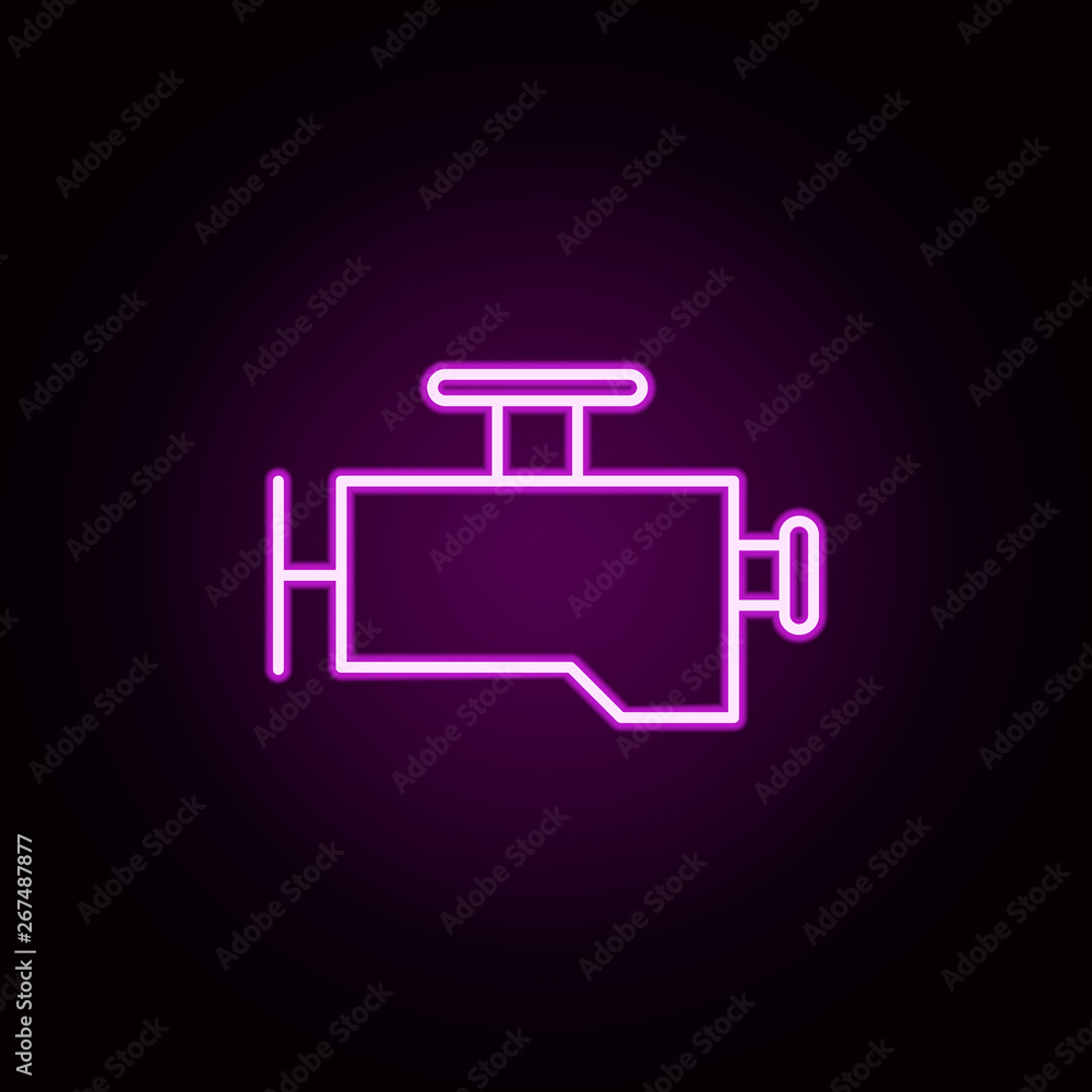 Poster engine maintenance neon icon. elements of auto workshop set. simple icon for websites, web design, m