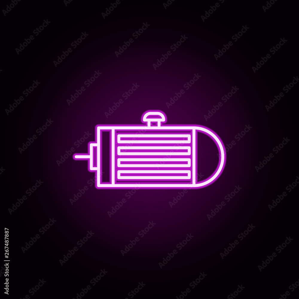 Poster engine tuning neon icon. elements of auto workshop set. simple icon for websites, web design, mobile
