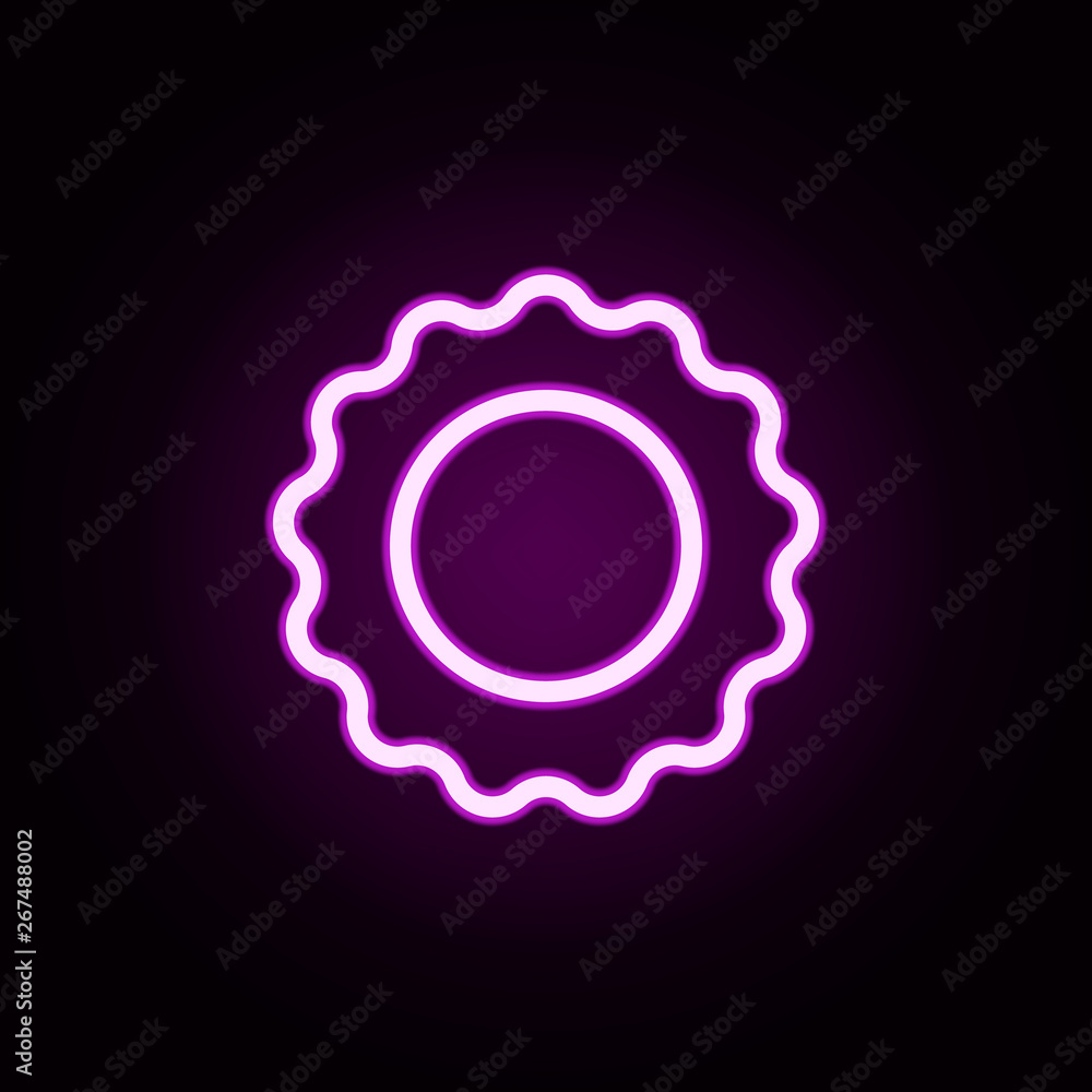 Poster sunflower neon icon. elements of autumn set. simple icon for websites, web design, mobile app, info 