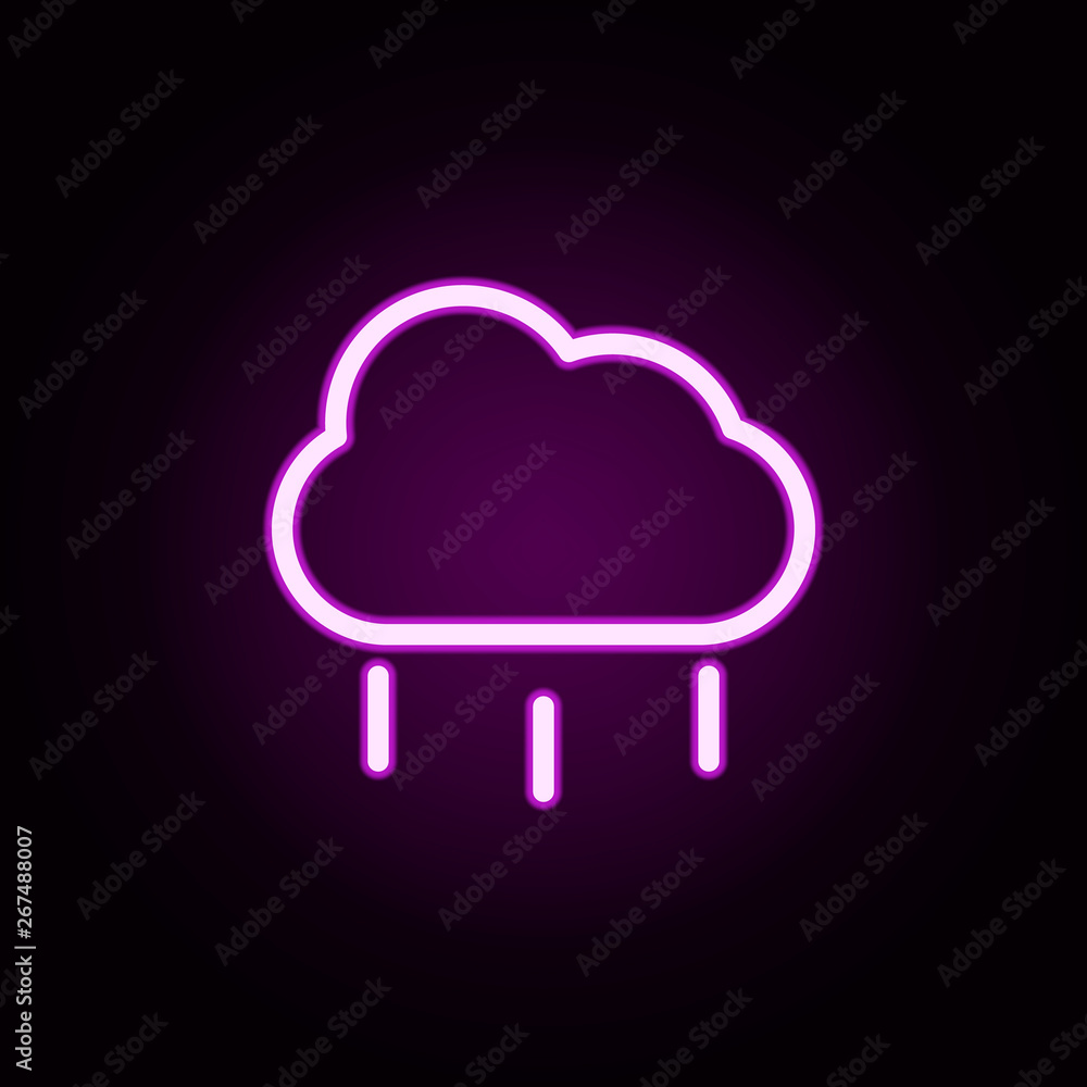 Poster cloud of rain neon icon. elements of autumn set. simple icon for websites, web design, mobile app, i