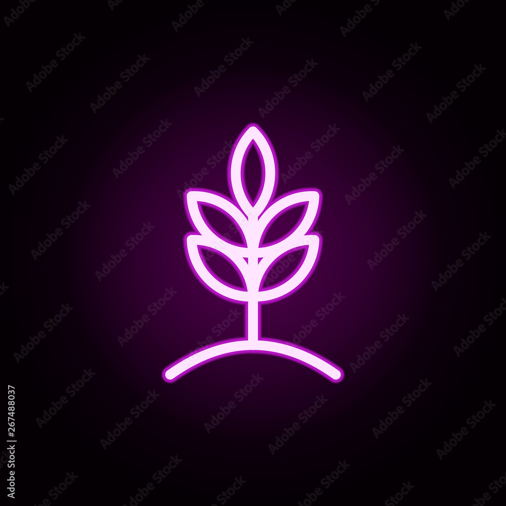 Poster wheat neon icon. elements of autumn set. simple icon for websites, web design, mobile app, info grap
