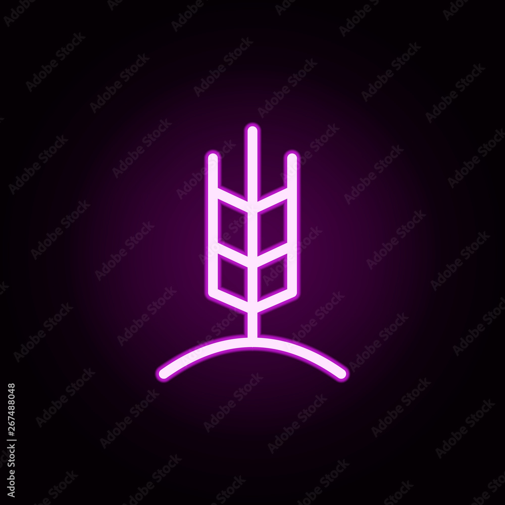Poster rye neon icon. elements of autumn set. simple icon for websites, web design, mobile app, info graphi