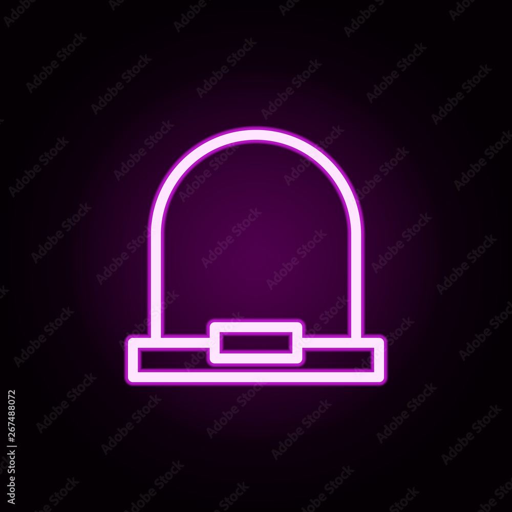 Poster a cap neon icon. elements of autumn set. simple icon for websites, web design, mobile app, info grap