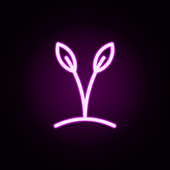 sprout neon icon. Elements of autumn set. Simple icon for websites, web design, mobile app, info graphics