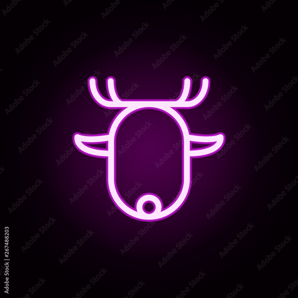 Poster deer neon icon. elements of autumn set. simple icon for websites, web design, mobile app, info graph