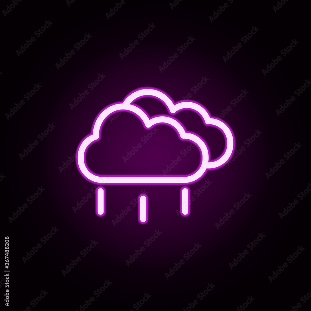 Aufkleber cloudy rain neon icon. elements of autumn set. simple icon for websites, web design, mobile app, inf