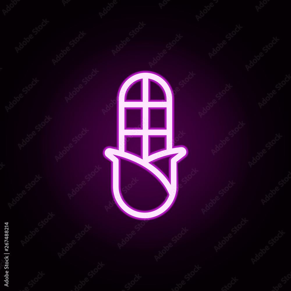 Poster corn neon icon. elements of autumn set. simple icon for websites, web design, mobile app, info graph
