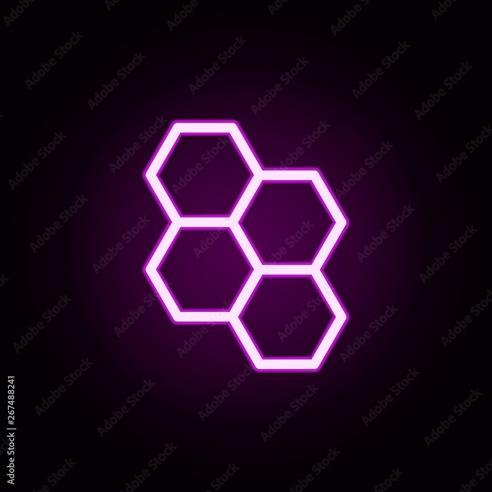 Aufkleber honeycombs neon icon. elements of autumn set. simple icon for websites, web design, mobile app, info