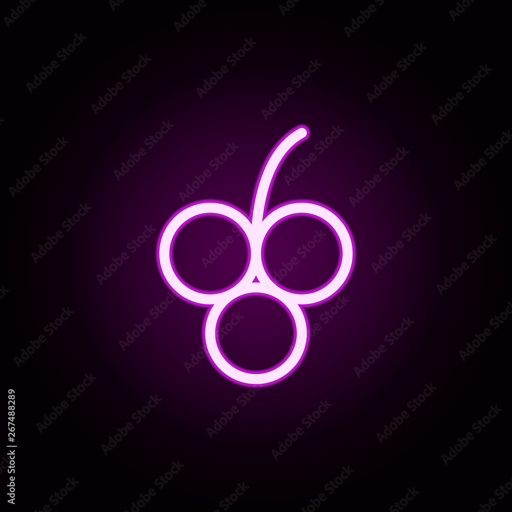 Poster grapes neon icon. elements of autumn set. simple icon for websites, web design, mobile app, info gra