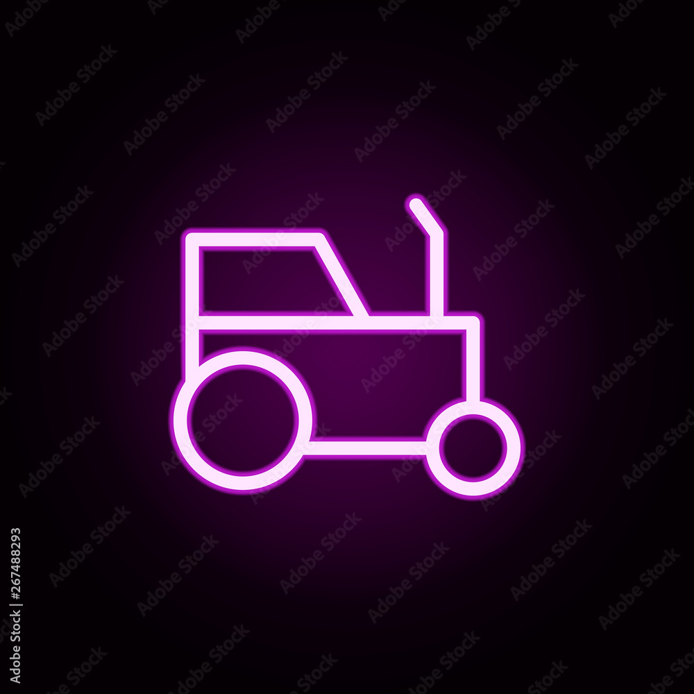 Poster tractor neon icon. elements of autumn set. simple icon for websites, web design, mobile app, info gr