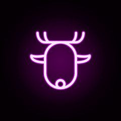 deer neon icon. Elements of autumn set. Simple icon for websites, web design, mobile app, info graphics