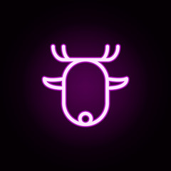 deer neon icon. Elements of autumn set. Simple icon for websites, web design, mobile app, info graphics