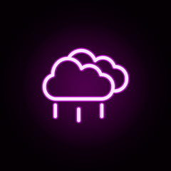 cloudy rain neon icon. Elements of autumn set. Simple icon for websites, web design, mobile app, info graphics