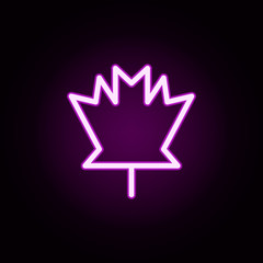 Maple Leaf neon icon. Elements of autumn set. Simple icon for websites, web design, mobile app, info graphics