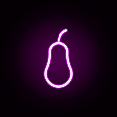 pear neon icon. Elements of autumn set. Simple icon for websites, web design, mobile app, info graphics