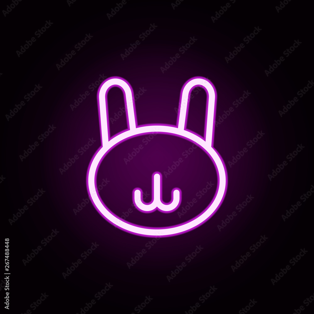Poster rabbit neon icon. elements of autumn set. simple icon for websites, web design, mobile app, info gra