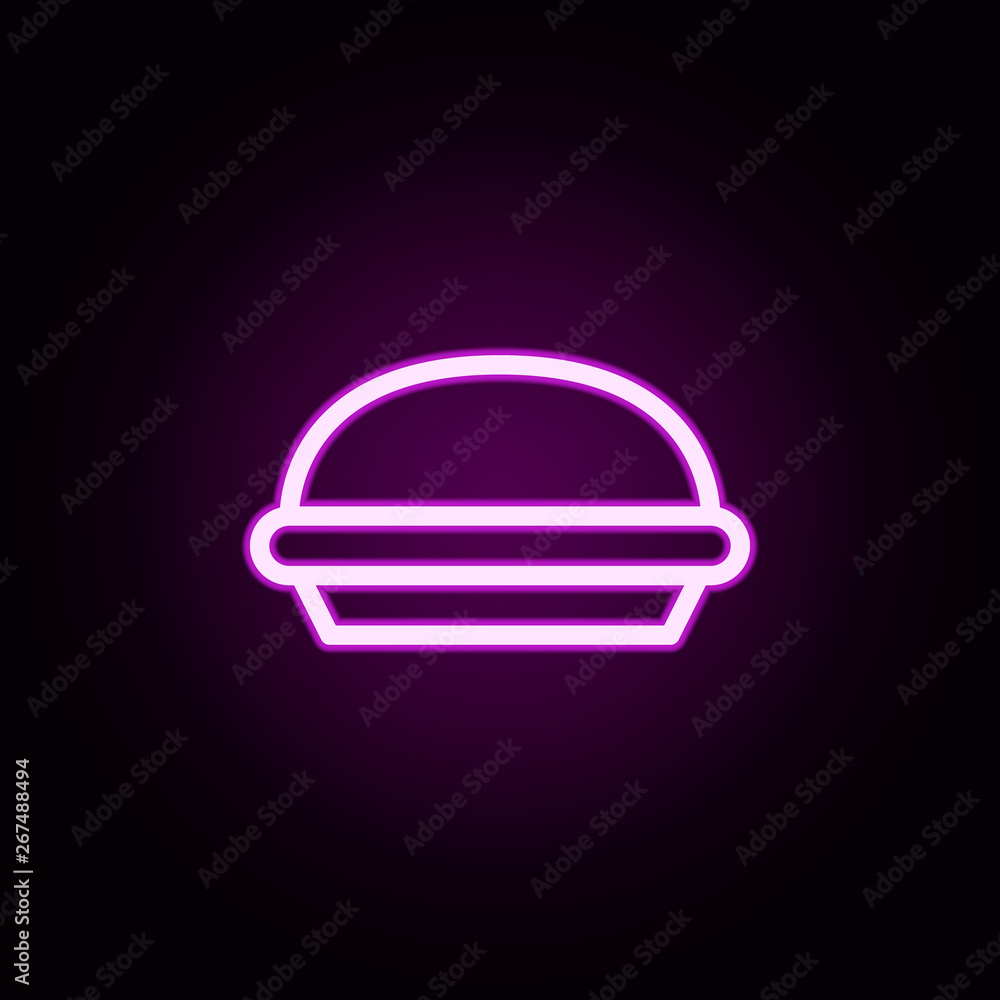 Poster autumn pie neon icon. elements of autumn set. simple icon for websites, web design, mobile app, info