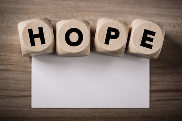 Wooden Blocks With Hope Text