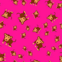 Monkey seamless pattern.