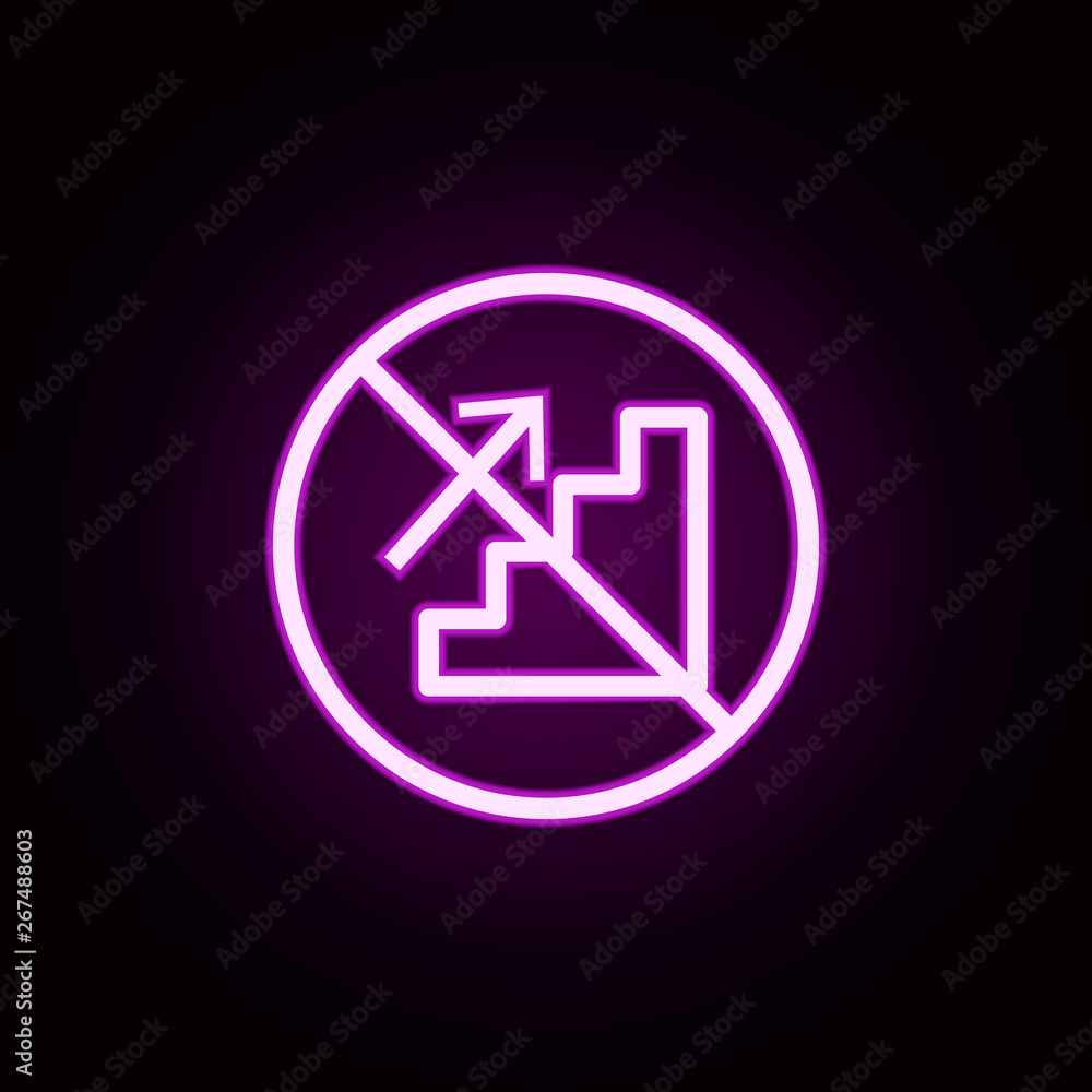 Poster ban goes up neon icon. elements of ban set. simple icon for websites, web design, mobile app, info g