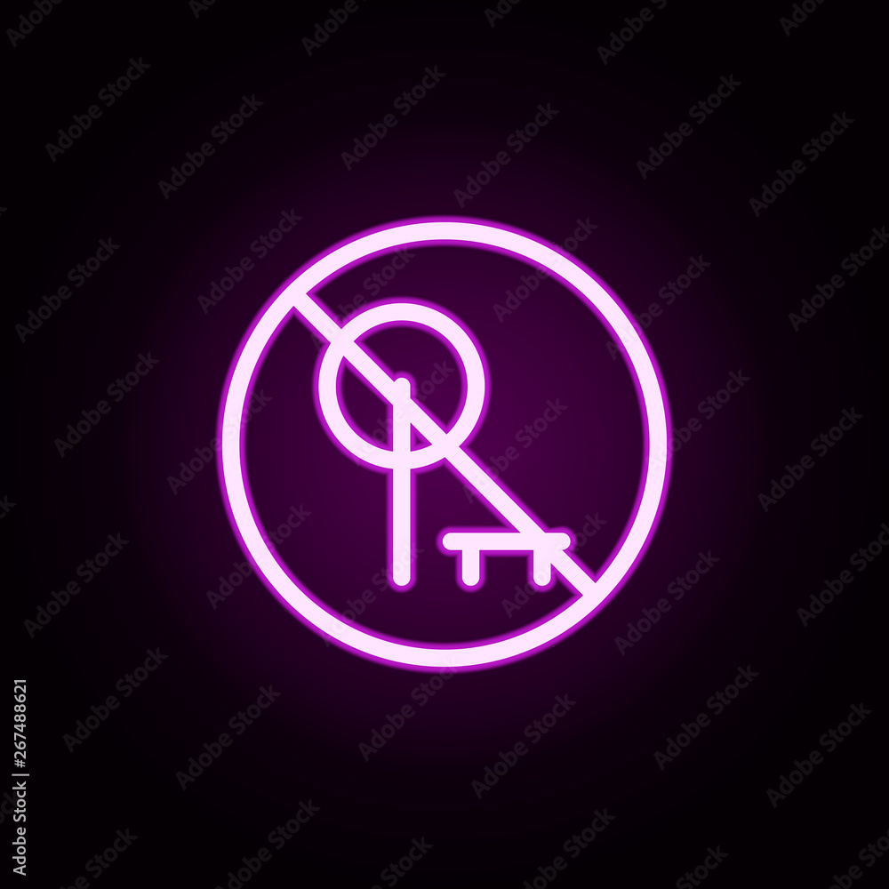 Aufkleber prohibition to walk neon icon. elements of ban set. simple icon for websites, web design, mobile app