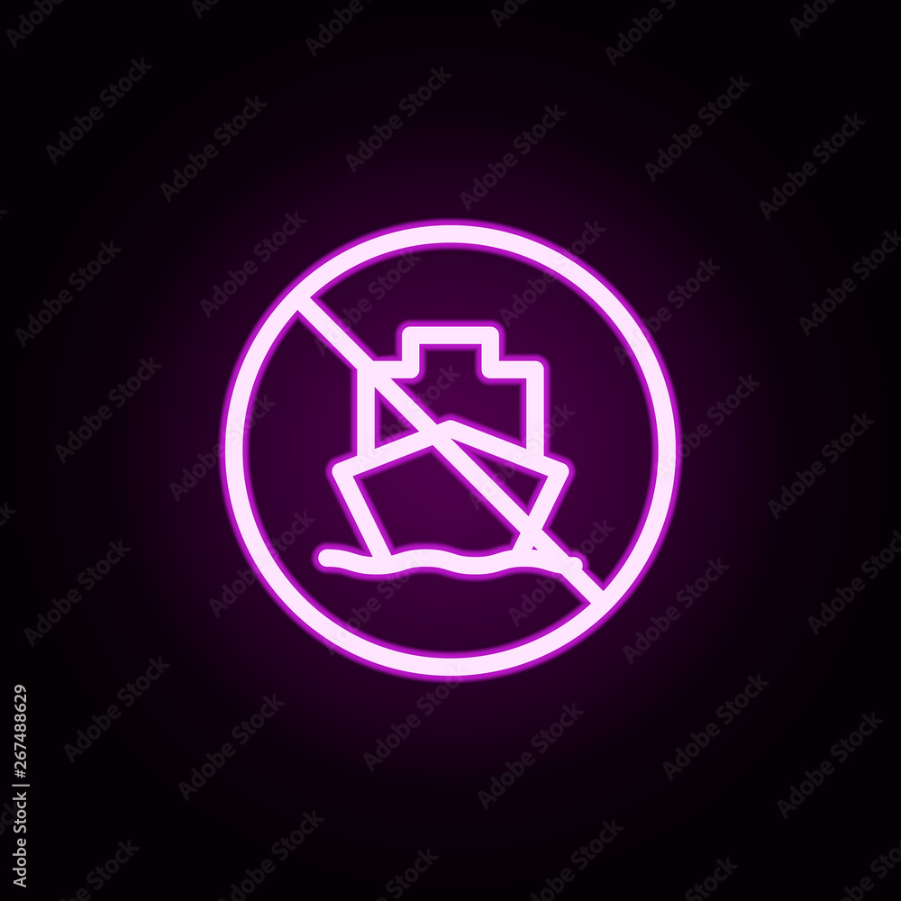 Poster prohibition of carriage neon icon. elements of ban set. simple icon for websites, web design, mobile