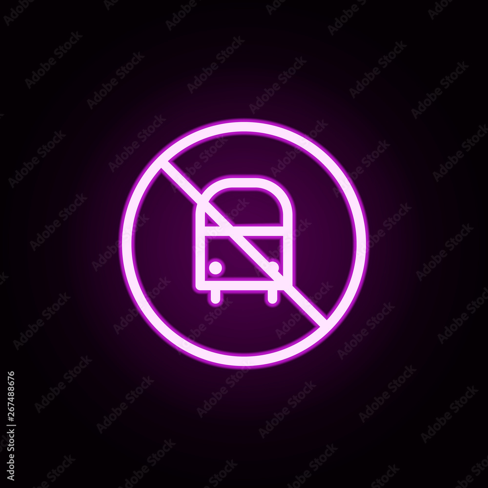 Poster bus ban neon icon. elements of ban set. simple icon for websites, web design, mobile app, info graph