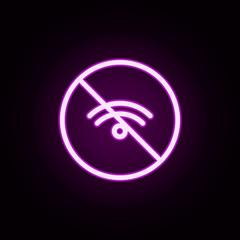 prohibition of wi-fi neon icon. Elements of ban set. Simple icon for websites, web design, mobile app, info graphics