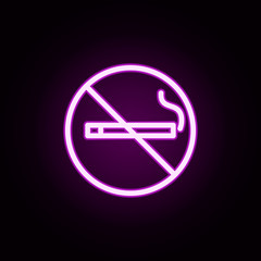 ban on smoking neon icon. Elements of ban set. Simple icon for websites, web design, mobile app, info graphics