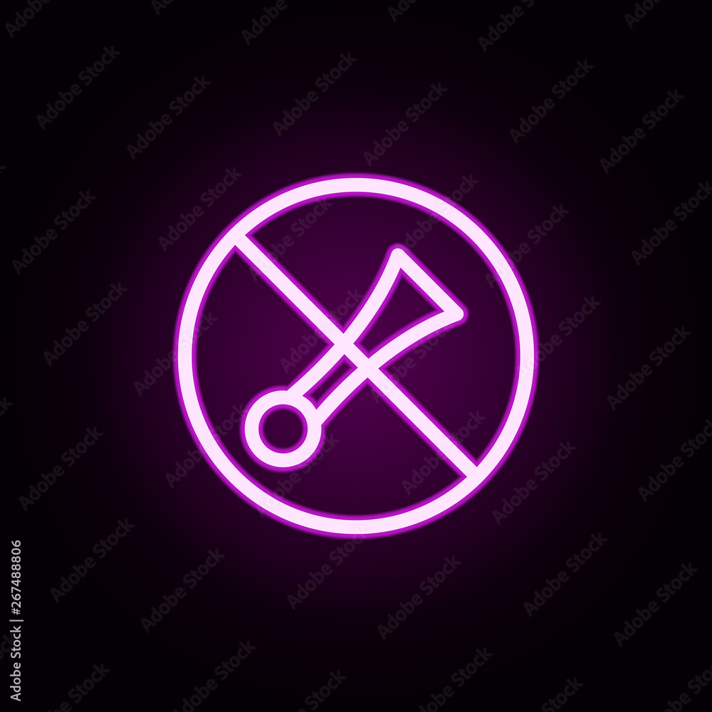 Poster signal prohibition neon icon. elements of ban set. simple icon for websites, web design, mobile app,