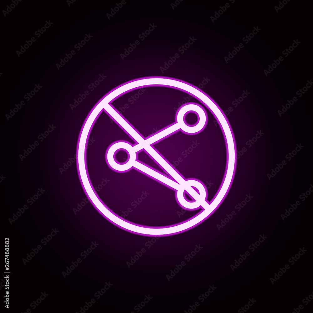 Poster share prohibition neon icon. elements of ban set. simple icon for websites, web design, mobile app, 