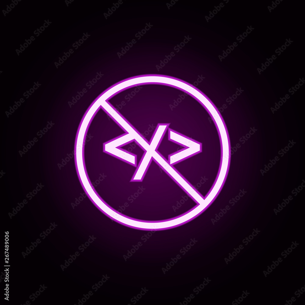 Poster ban web code neon icon. elements of ban set. simple icon for websites, web design, mobile app, info 