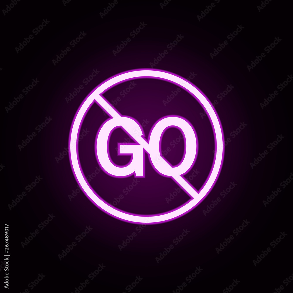 Poster prohibition of forward neon icon. elements of ban set. simple icon for websites, web design, mobile 